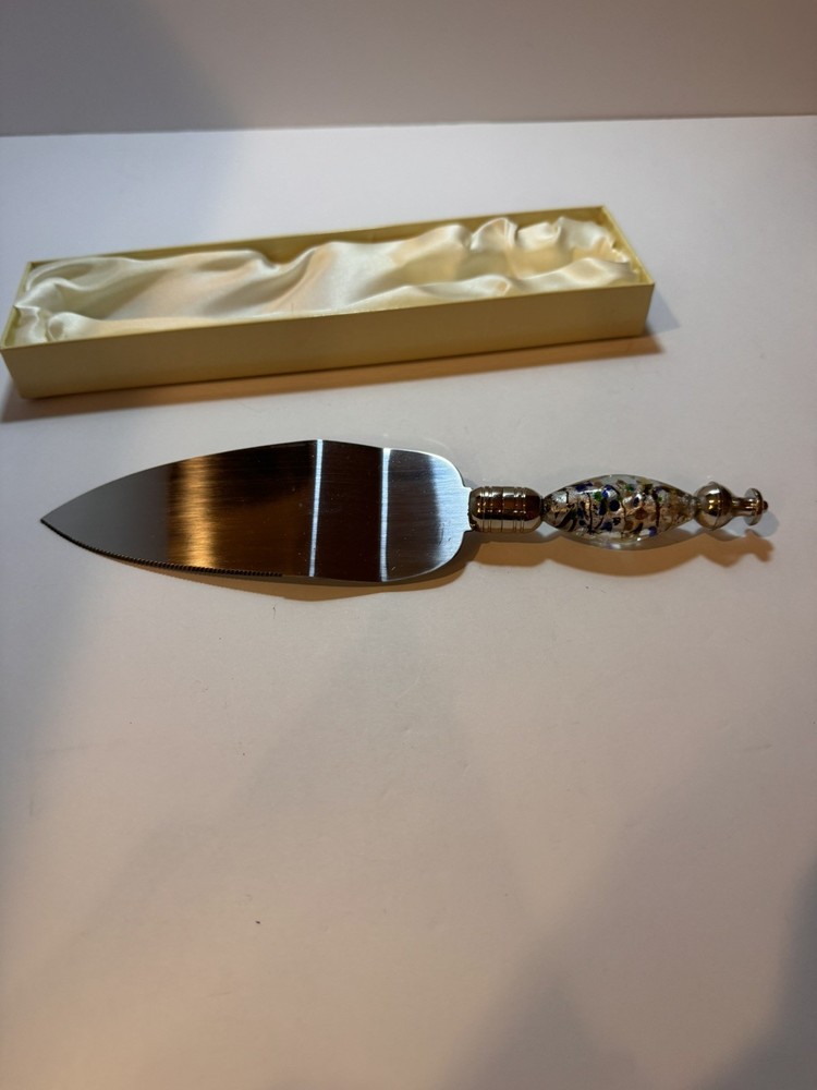 D'Lusso Cake Server with glass handle, in Gift Box