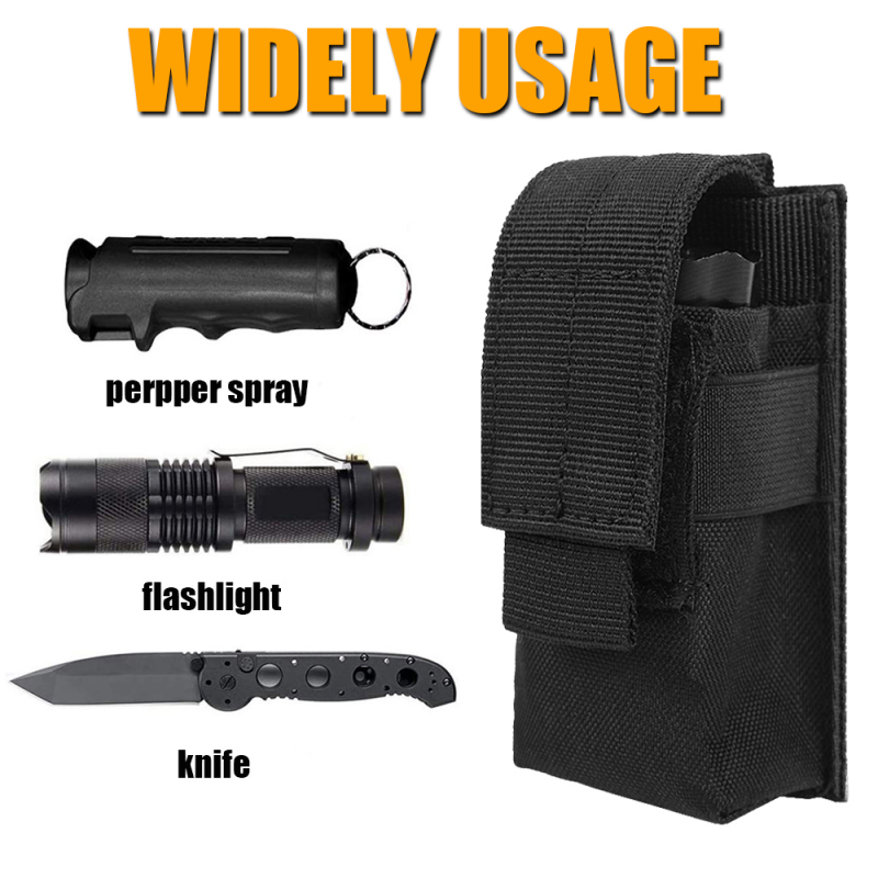 Tactical Molle LED Flashlight Pouch Holder Belt Holster Nylon Torch Carry Case