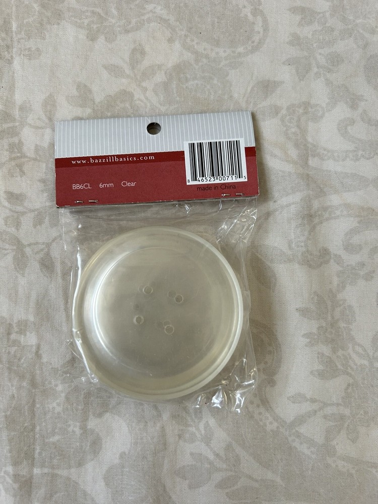 Bazzill Basic Paper Really Big Buttons 6 mm Clear 3 Pieces New