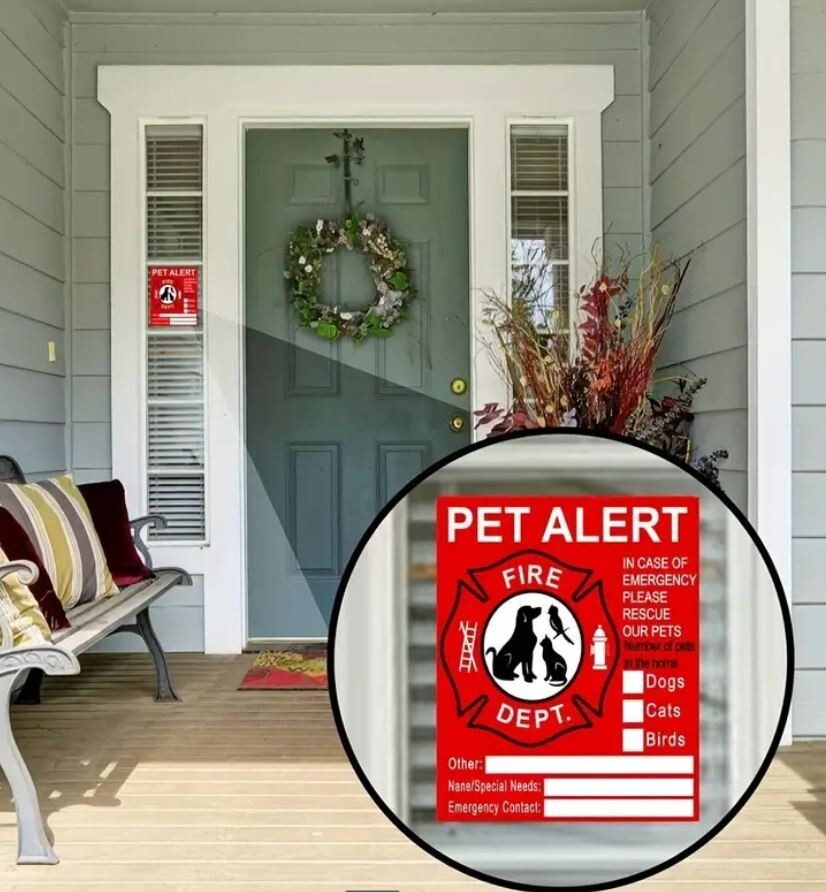 Fire Pet Alert Rescue Sticker - 4 pack