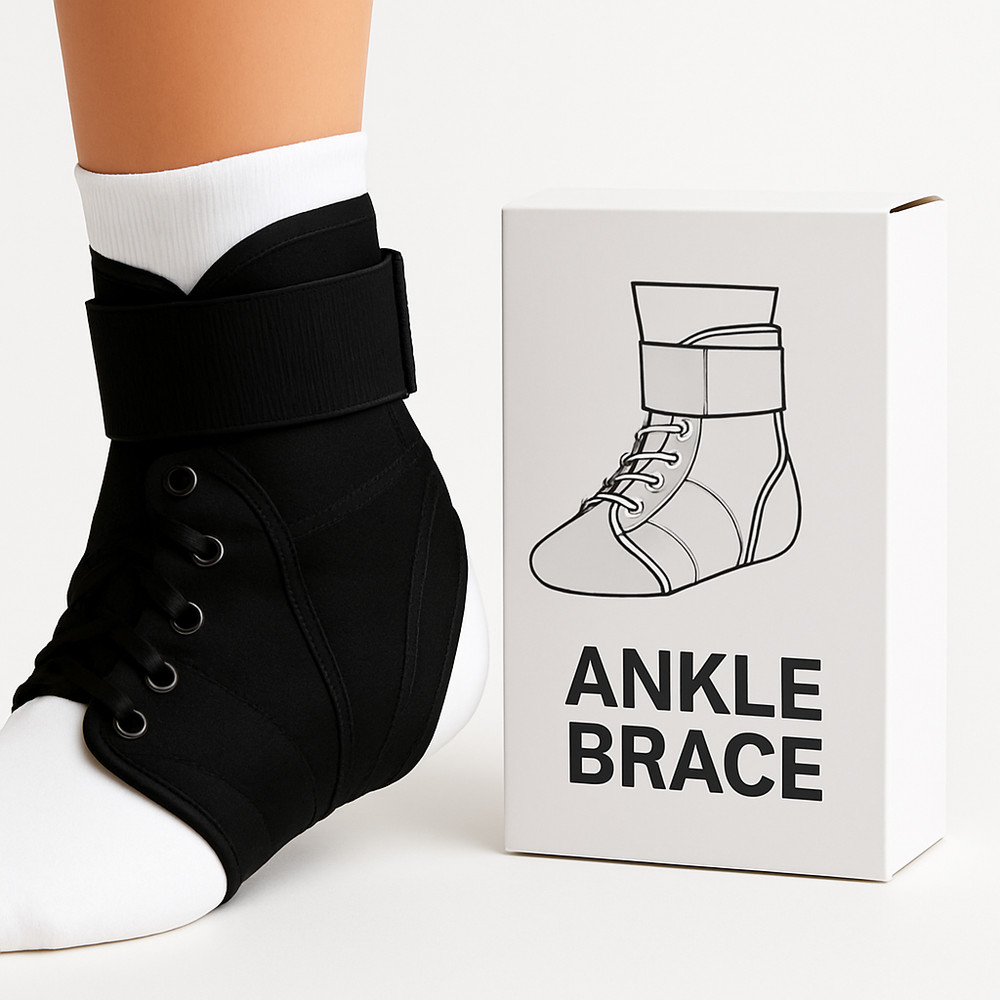 Ankle Stabilizer Brace Support, Large Size, Black