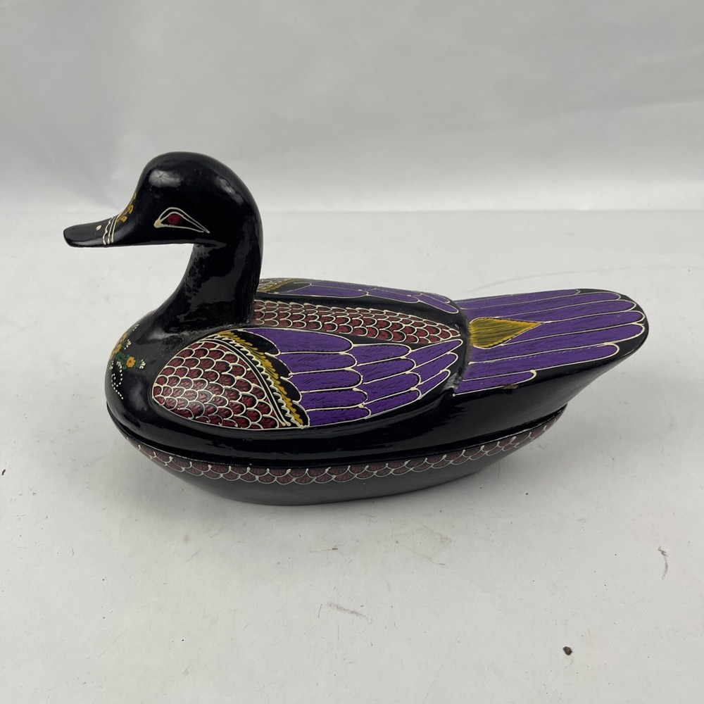 Handpainted Lacquered Duck Trinket Box