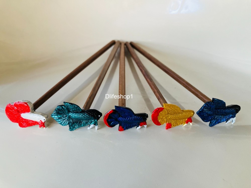 Beautifully Hand Painted Betta Flare ,Trainer Stick Exercise Betta Fish Heathy