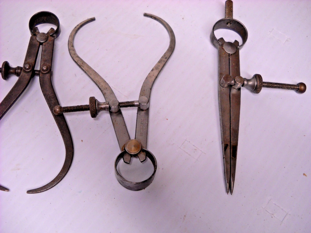 Union Tool Co. SPRING COMPASS DIVIDER CALIPER Lot of 4