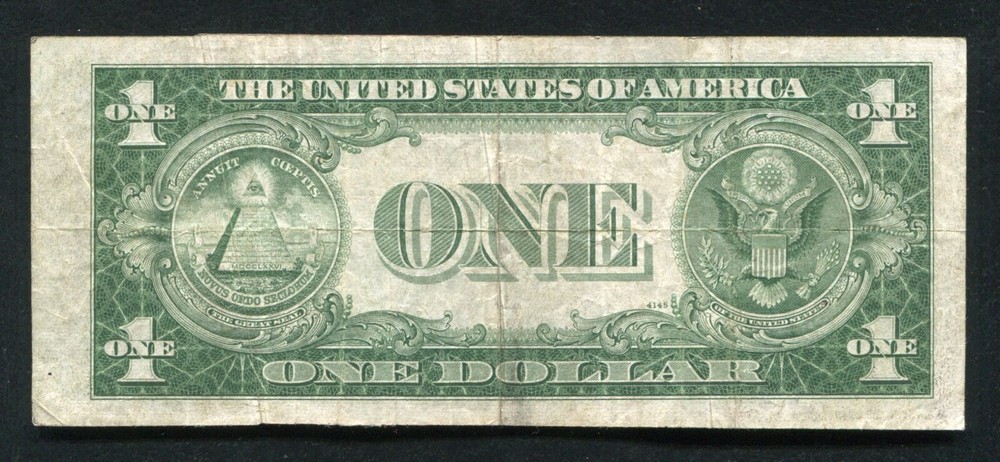 1935-B $1 ONE DOLLAR SILVER CERTIFICATE CURRENCY NOTE “GUTTER FOLD ERROR”
