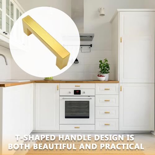 5 Pack Cabinet Pulls Door Handle Gold Kitchen Drawer Pulls Cupboard Dresser H...