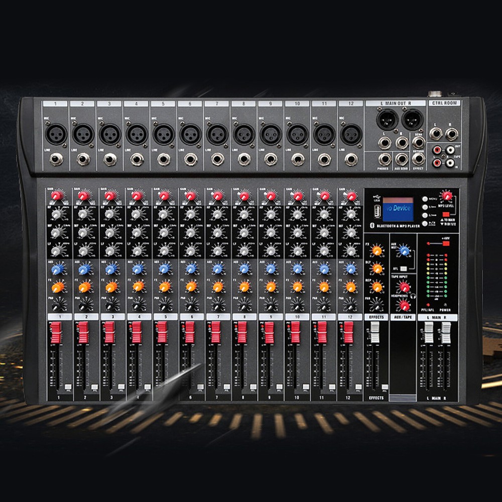 12 Channel Powered Bluetooth Studio Mixer Digital Mixer Mixing Console USB New