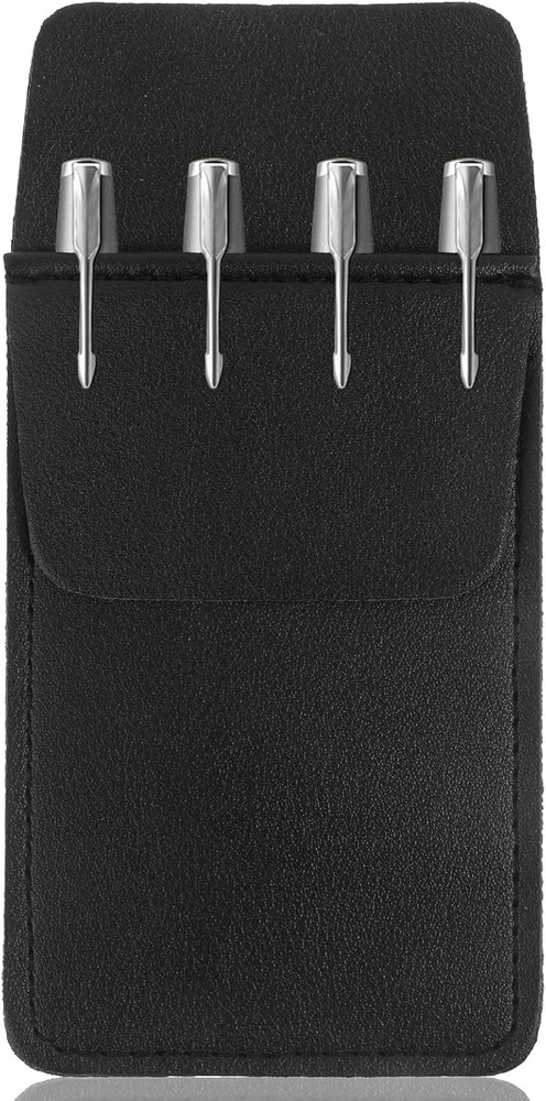 Pocket Protector, PU Leather Organizer, Pouch for Men Black