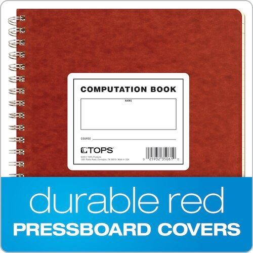TOP35061 TOPS™ Computation Notebook, 9-1/2" x 11-3/4", Wire Bound, Graph Rule (4