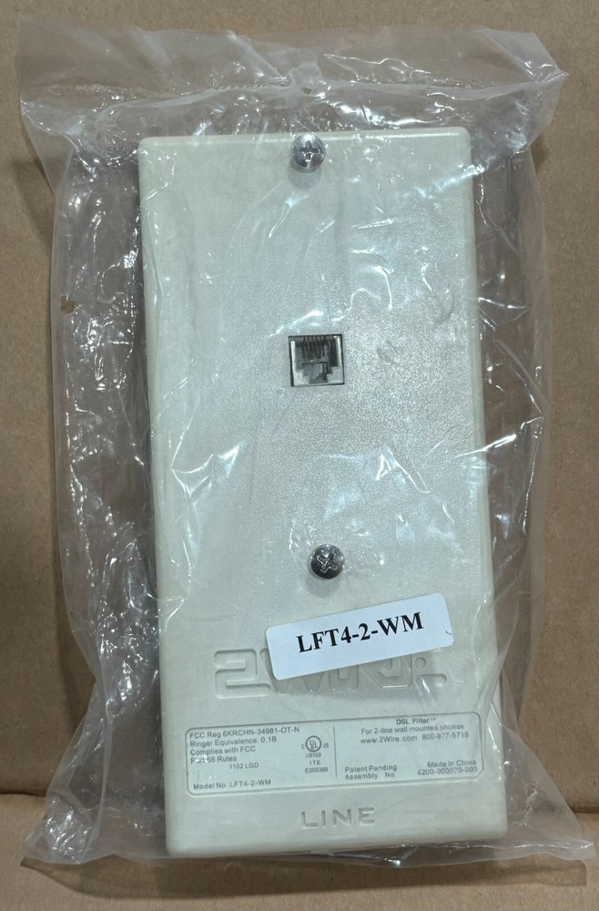 2-WIRE DSL Filter Single Line Wall Mount LFT 4-2-WM NEVER USED!!