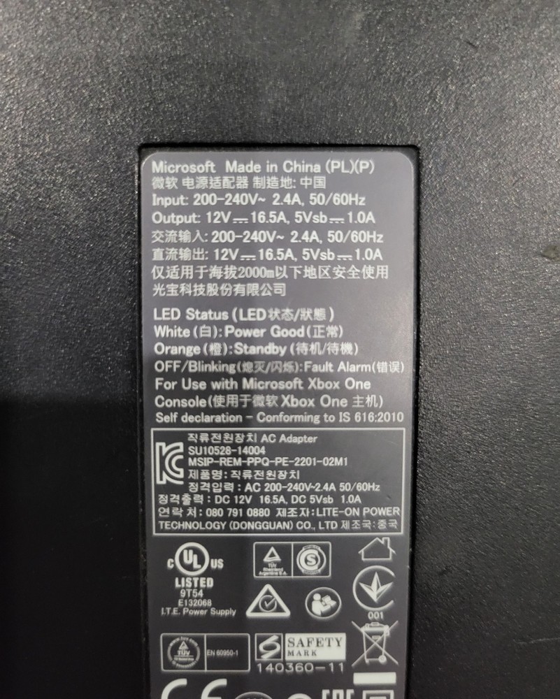 Genuine Official Microsoft Xbox One Console AC External Power Adaptor Brick