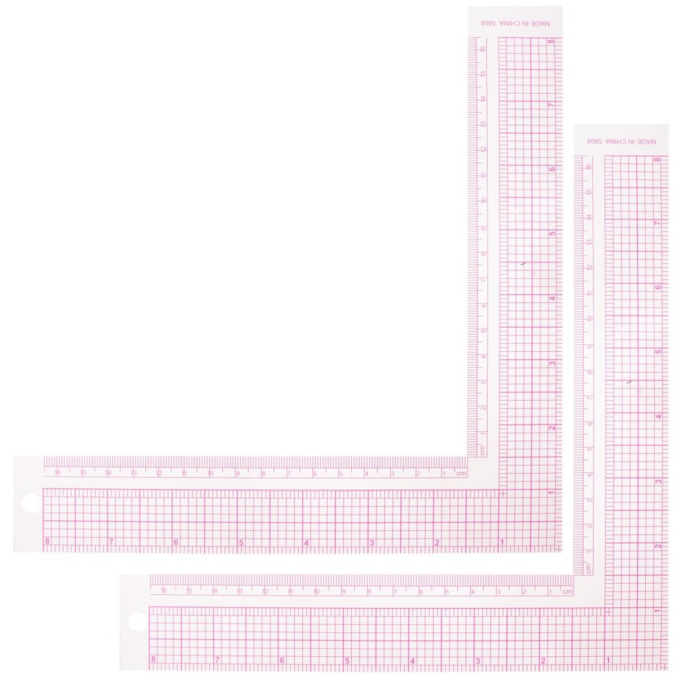 2Pcs Sewing Ruler Square Curve Ruler for Tailor and Quilting Tools