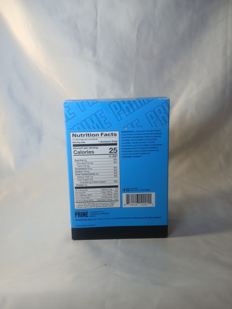 PRIME Hydration+ BLUE RASPBERRY Electrolyte Drink Mix 15 packets total