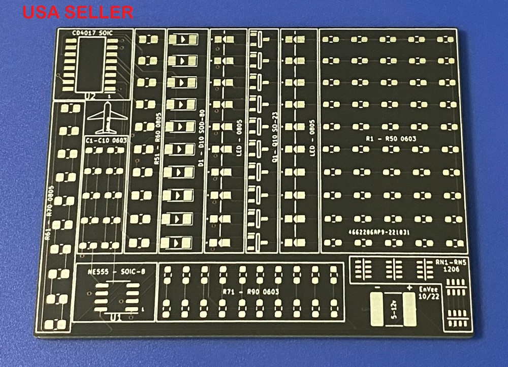 Surface Mount Device Soldering Practice Circuit Board Kit - Runway Lights