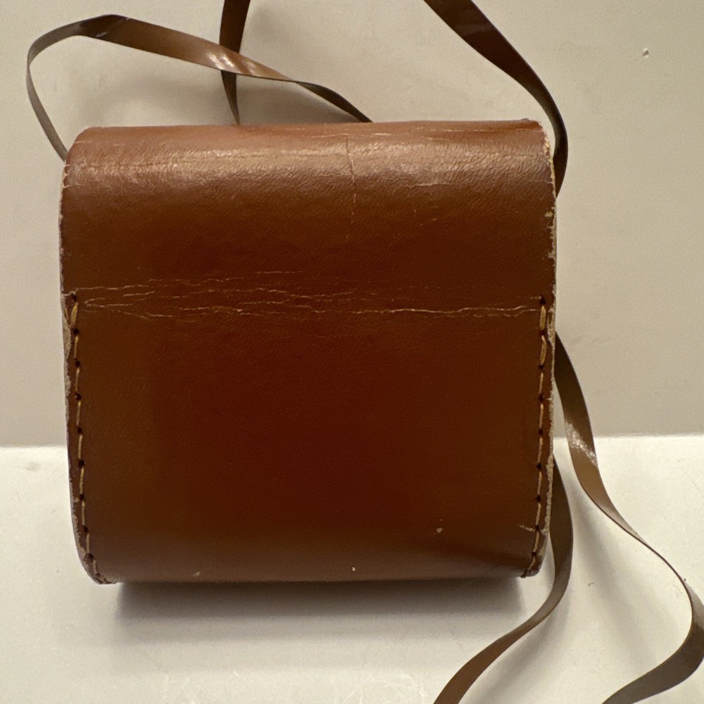 Vintage compact SELSI 2.5x Binoculars and Leather Case with shoulder strap