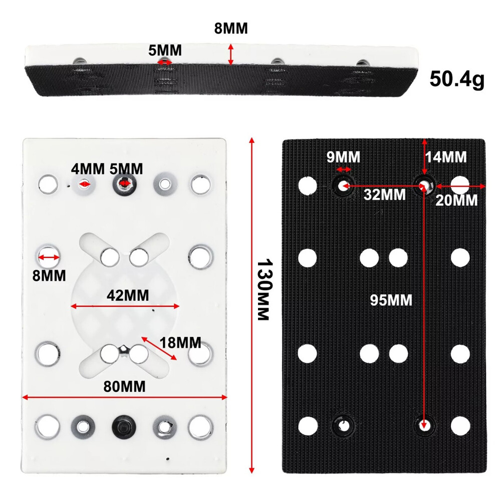 12-hole Sanding Pad Support-Plate For-Festool RTS 400 REQ Replacement-Pad US