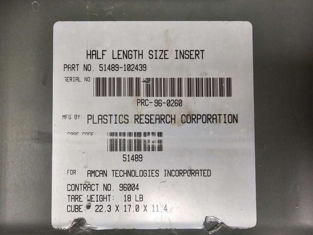 U.S. Armed Forces Half Length Plastic Insert Transport Case