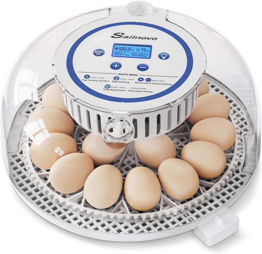 18 Egg Poultry Incubator for Hatching Eggs Chick Automatic Turning &Stop Display
