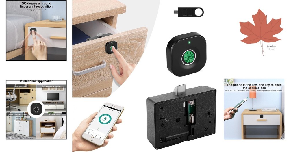 Biometric Cabinet Lock - Three Way to Quick Unlock - Strong Secure Protection