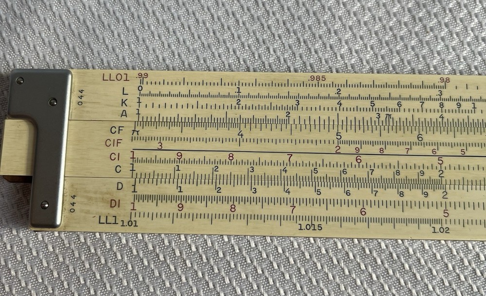 K&E Keuffel & Esser Model 4081-3 Log Log Duplex Decitrig 1947 Slide Rule w/ Case