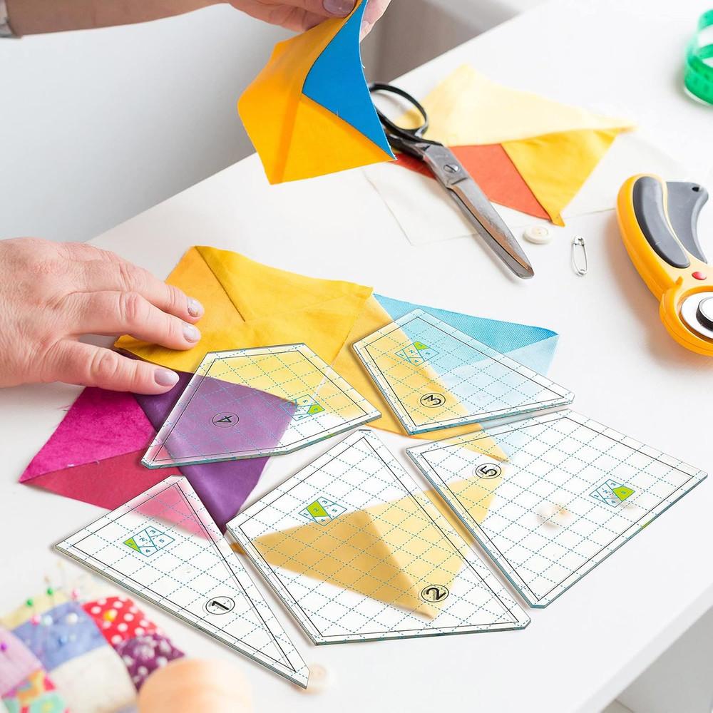 Quilting Template Set Acrylic Cutting Templates 9 X 9 Inch for Patchwork