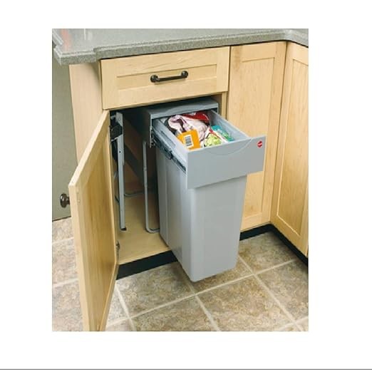 Hailo Waste Bin Pull-Out, Easy Cargo 40 Gray, 42 qt.