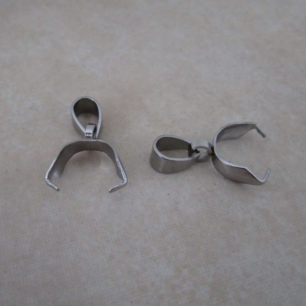 10 stainless steel pinch bails 17mm