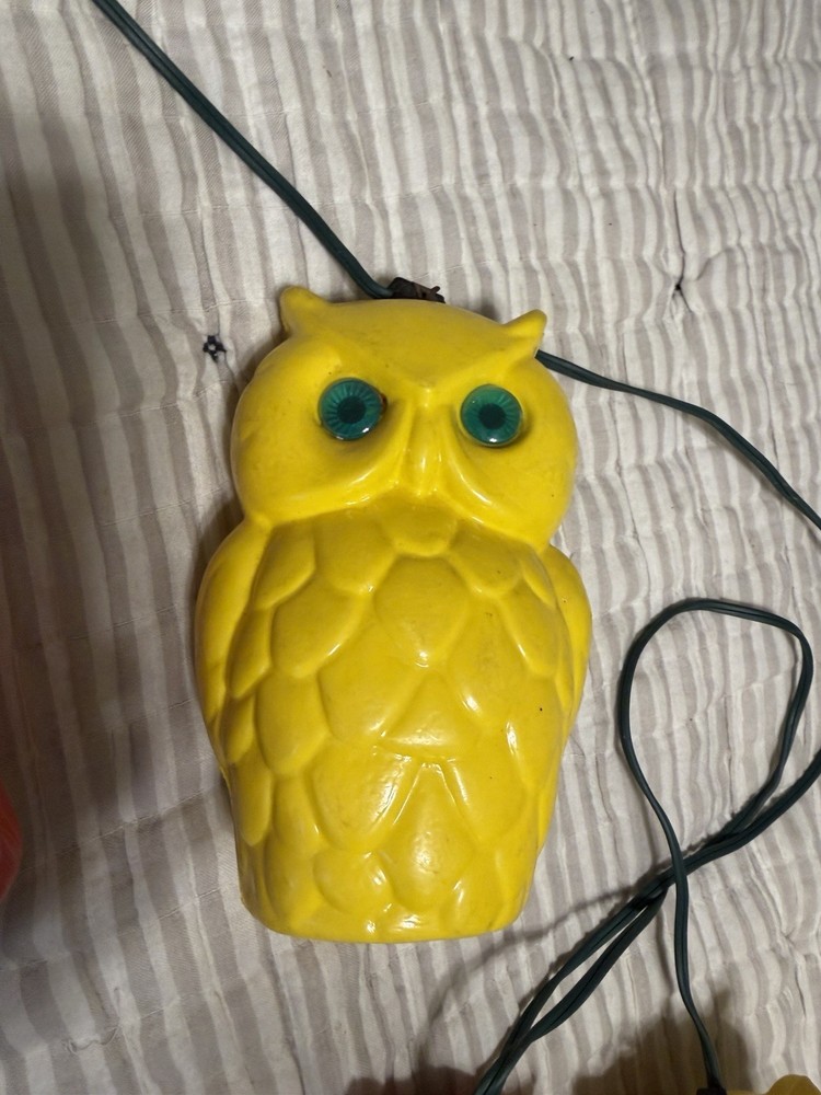 vintage owl blow mold party string lights