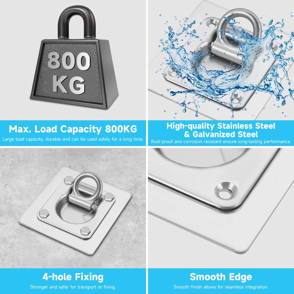 Ring gently Load-Bearing Tie 6Pack Down Rings Heavy-Duty Pull Heavy for Tie Down