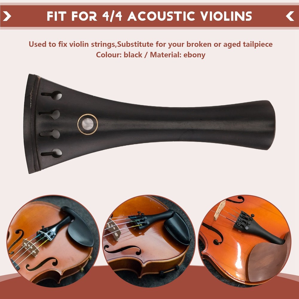 Ebony 4/4 Fiddle Tailpiece A9V13219