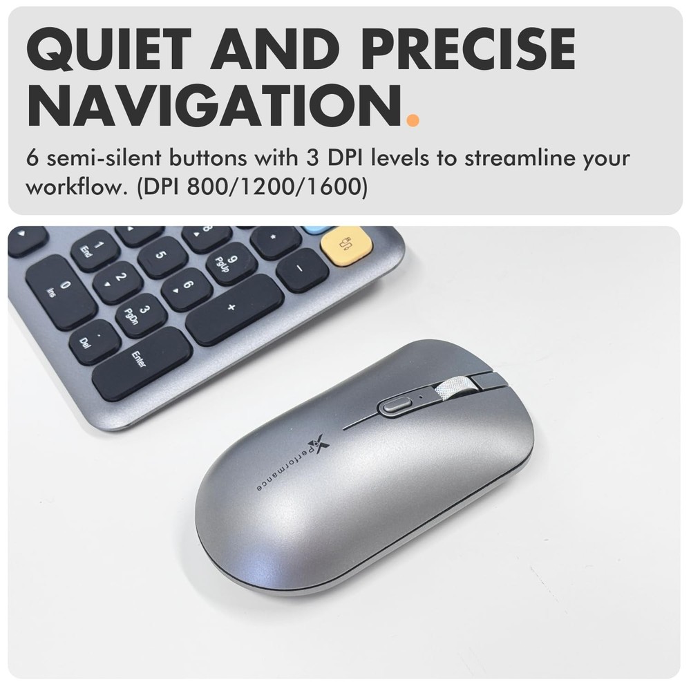 X9 Bluetooth Keyboard and Mouse Combo (Bluetooth, 2.4Ghz, USB C Wired) - Slim...