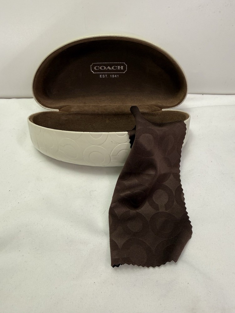 COACH SUNGLASSES HARD CASE CLAM SHELL STYLE EMBOSSED C