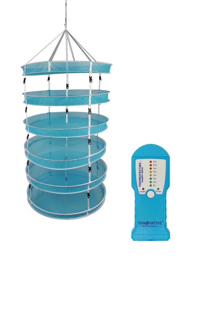 THEPROTECTOR Drying Kit Drying Net 2FT With Scale + Mositure Meter Harvest Tool