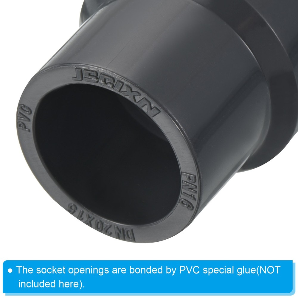 5pcs PVC Reducer Pipe Fitting 1x0.8" Socket Coupling Adapter Connector, Grey