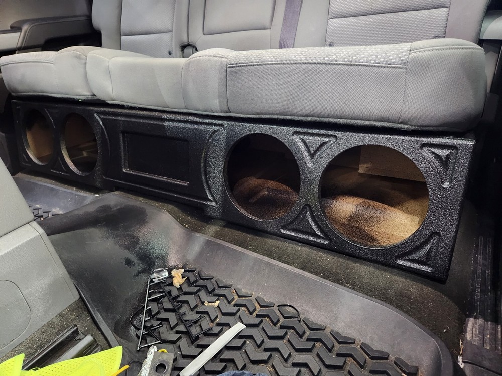 2014-2018 Custom Chevy silverado Crew Cab subwoofer box Quad 8" Ported 2007-2013
