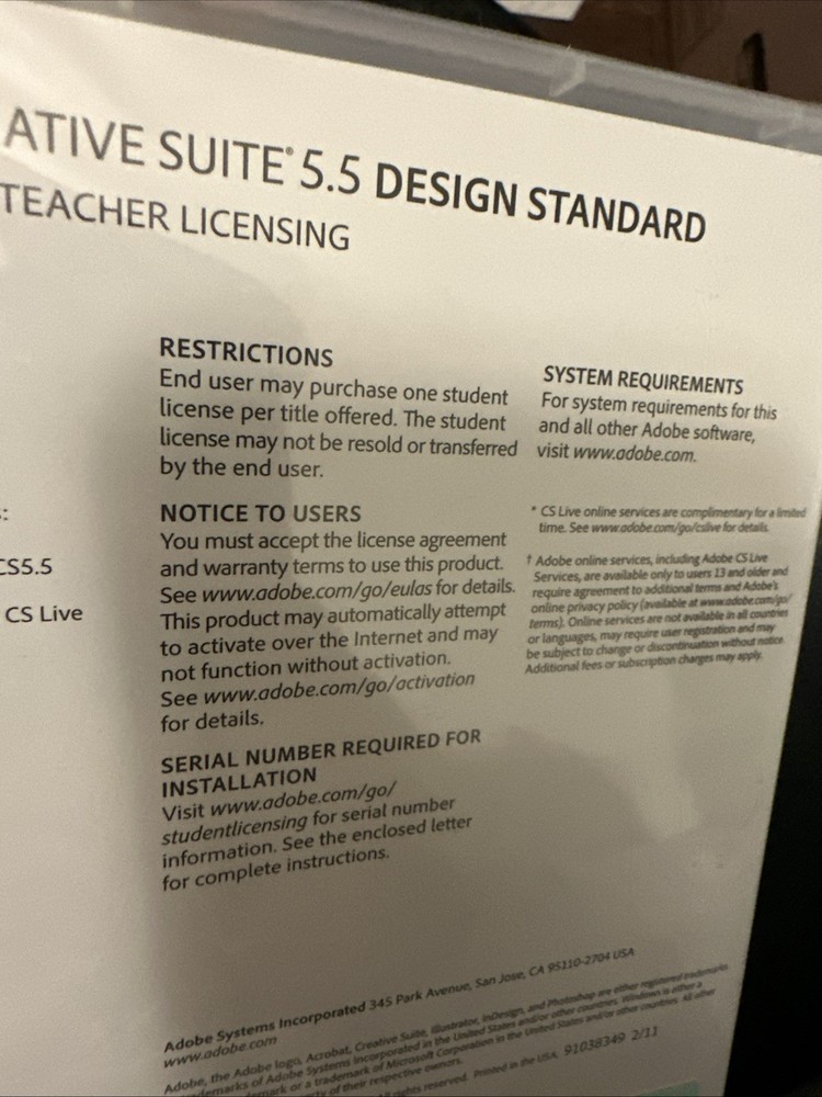 Adobe Creative Suite 5.5 Design Student & Teacher