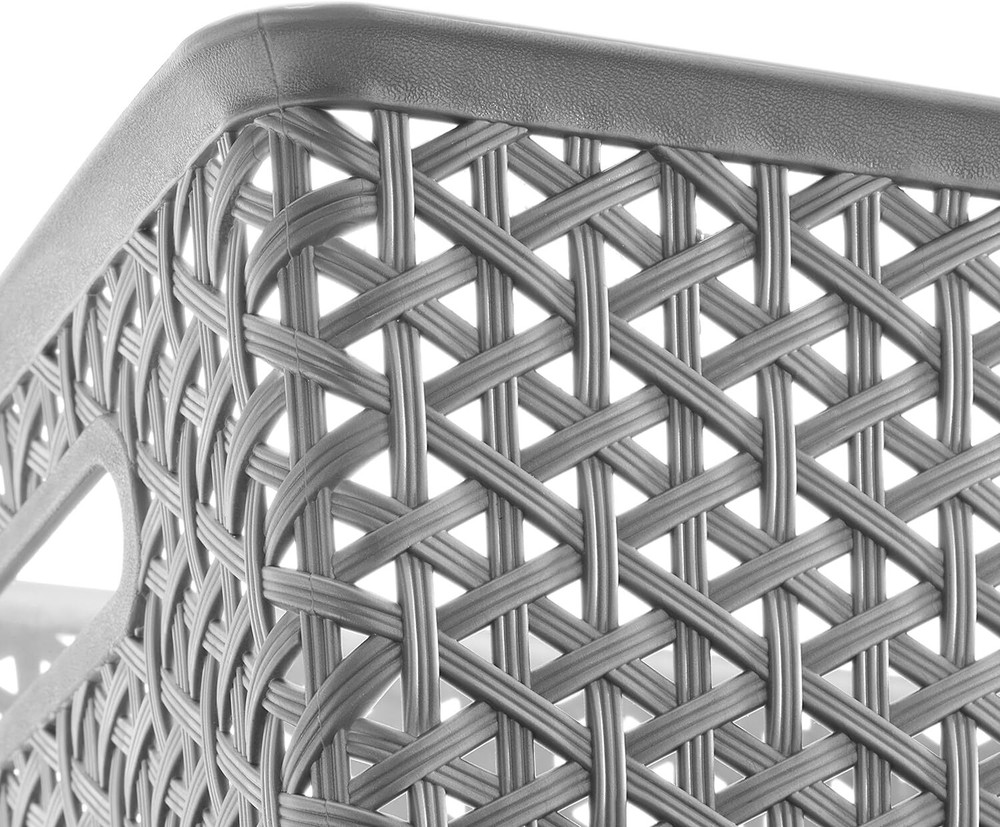 Whitmor Resin Form Tote, Medium, Silver