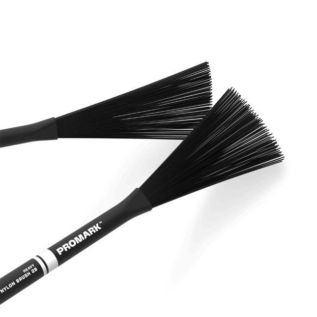 ProMark Heavy Nylon Brushes 2B Black, Pair, PMNB2B