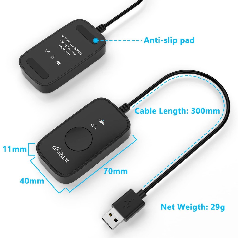 Mouse Jiggler Undetectable, USB Mover, Gaming Automatic Continuous Click Devi...