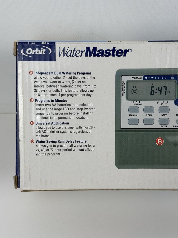Orbit 57114 WT2X WaterMaster 4-Station Indoor Sprinkler Timer Controller