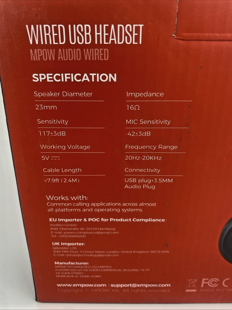 MPOW Wired Single-Sided USB Headset with Microphone