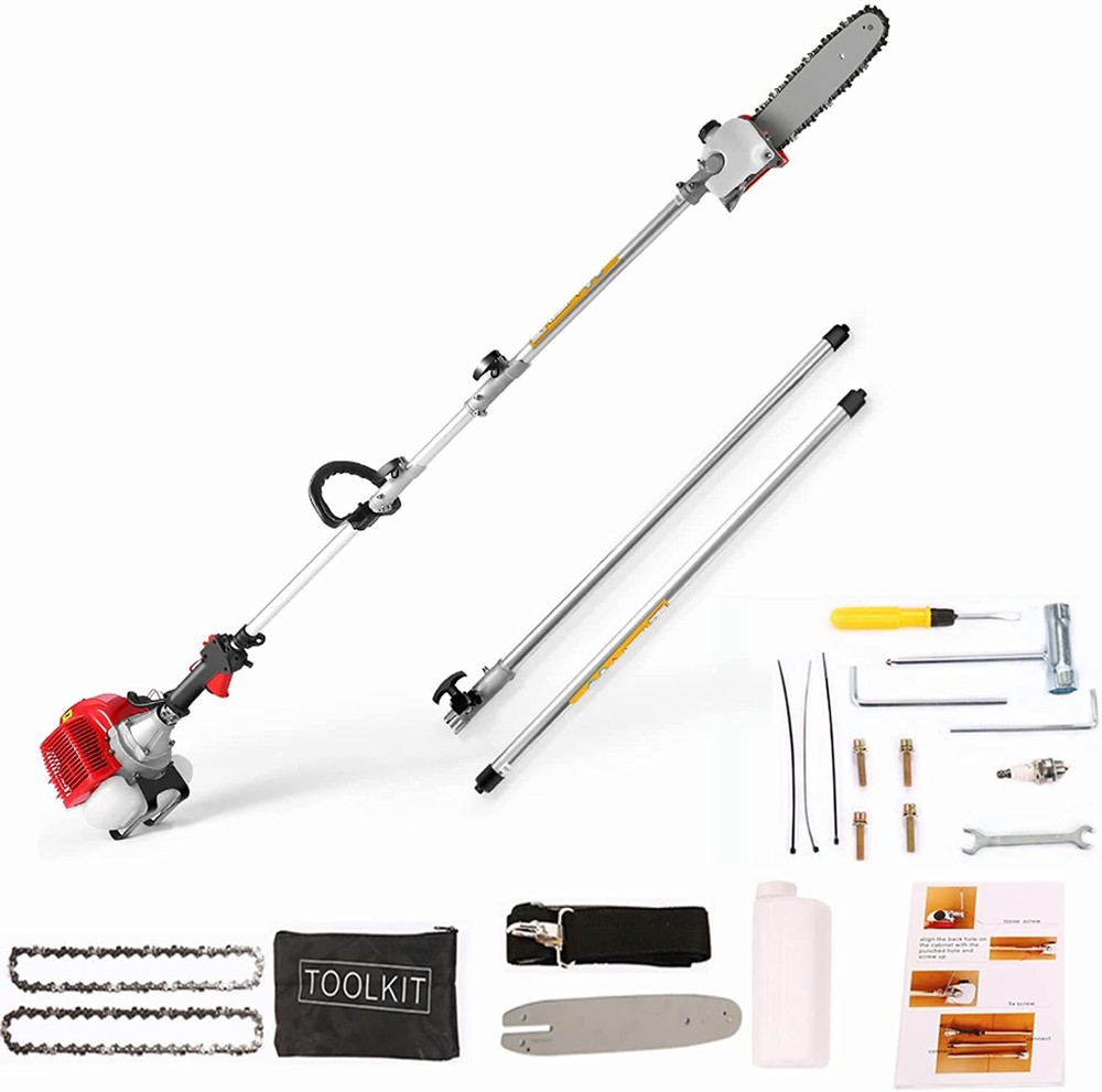 Upgraded Pole Saws Gas Powered 58CC 2 Cycle Extendable Pole Saws Tree Trimming