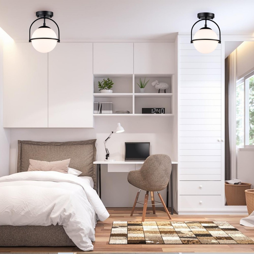 Mid Century Modern globe ceiling light Semi Flush Mount Ceiling Light Fixture