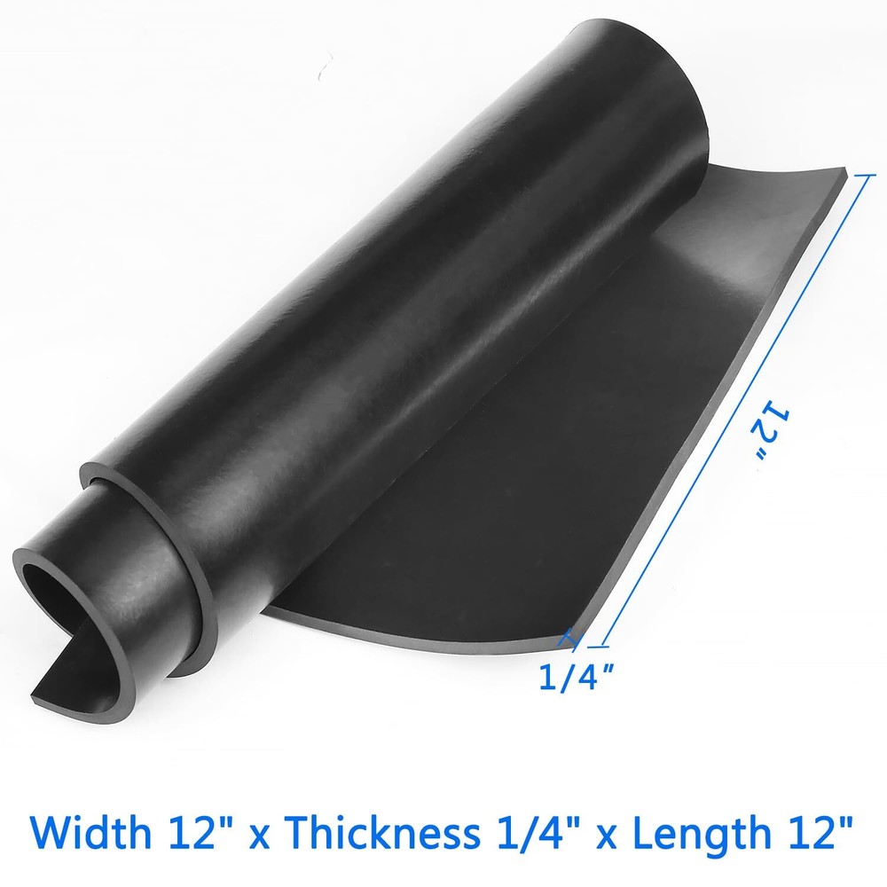 Solid Rubber Strips Rolls 12" Wide x 1/4" Thick x 12" Long Neoprene Rubber Sh...
