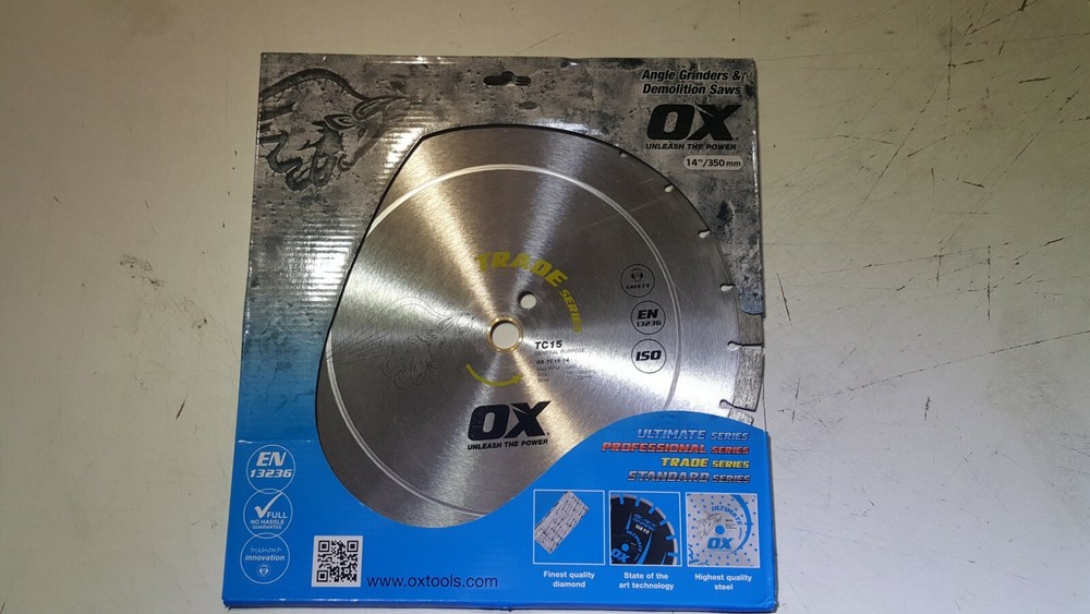 OX Tools Trade General Purpose 15 mm Segment 14" Diamond Concrete Blade, 1" bore