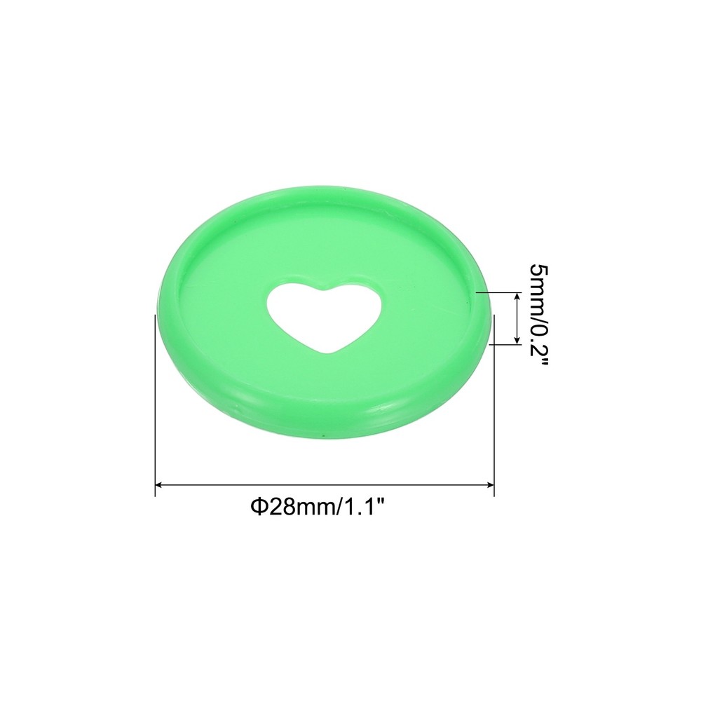 28mm Plastic Book Binding Discs, 22 Pack Expansion Discs Heart, Green