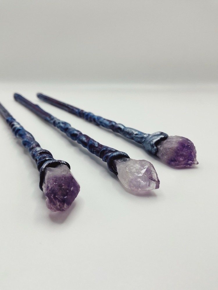 Handcrafted Amethyst Wand – Ritual Tool | Meditation, Spell Work, Decor