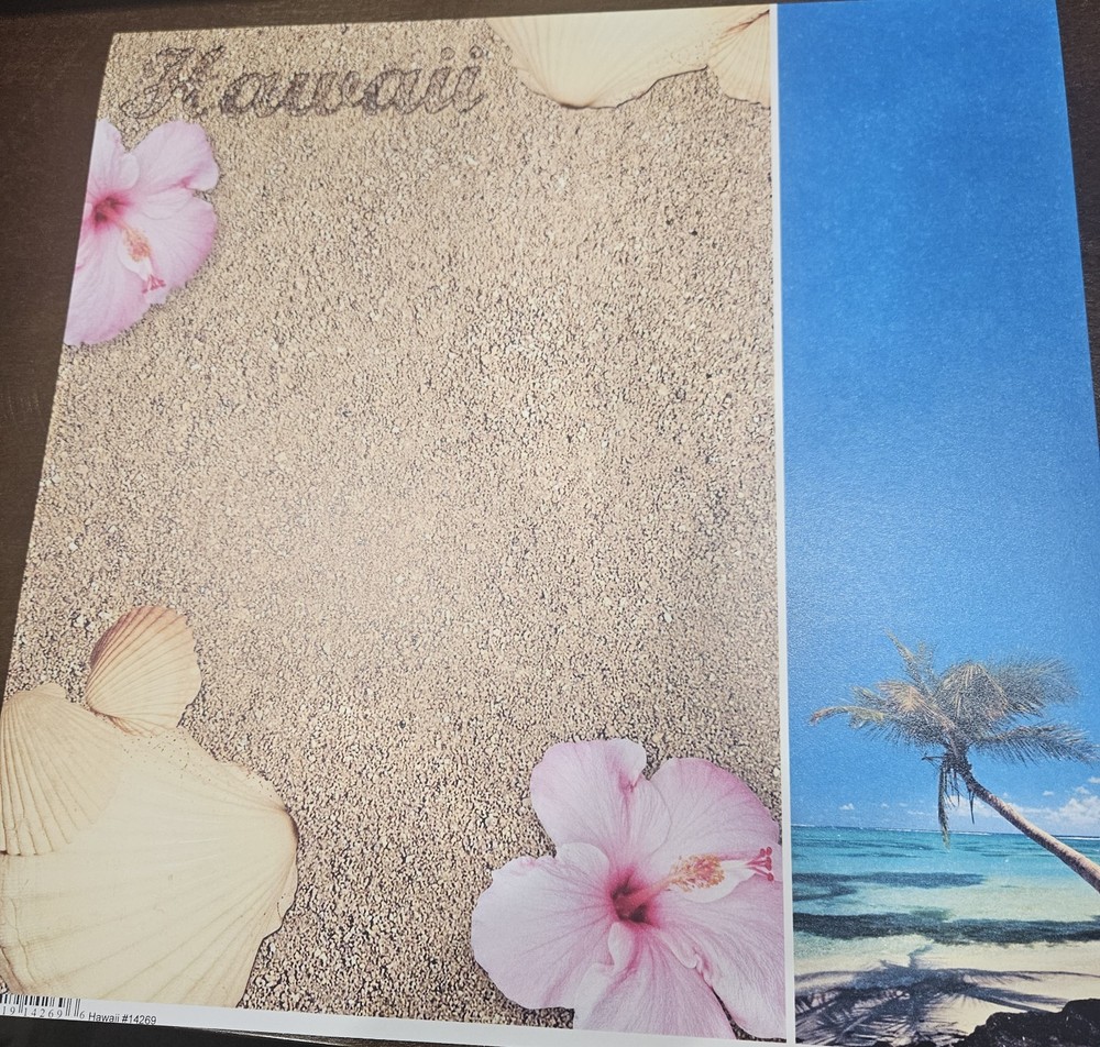 Hawaii scrapbook paper 12x12 two sheets