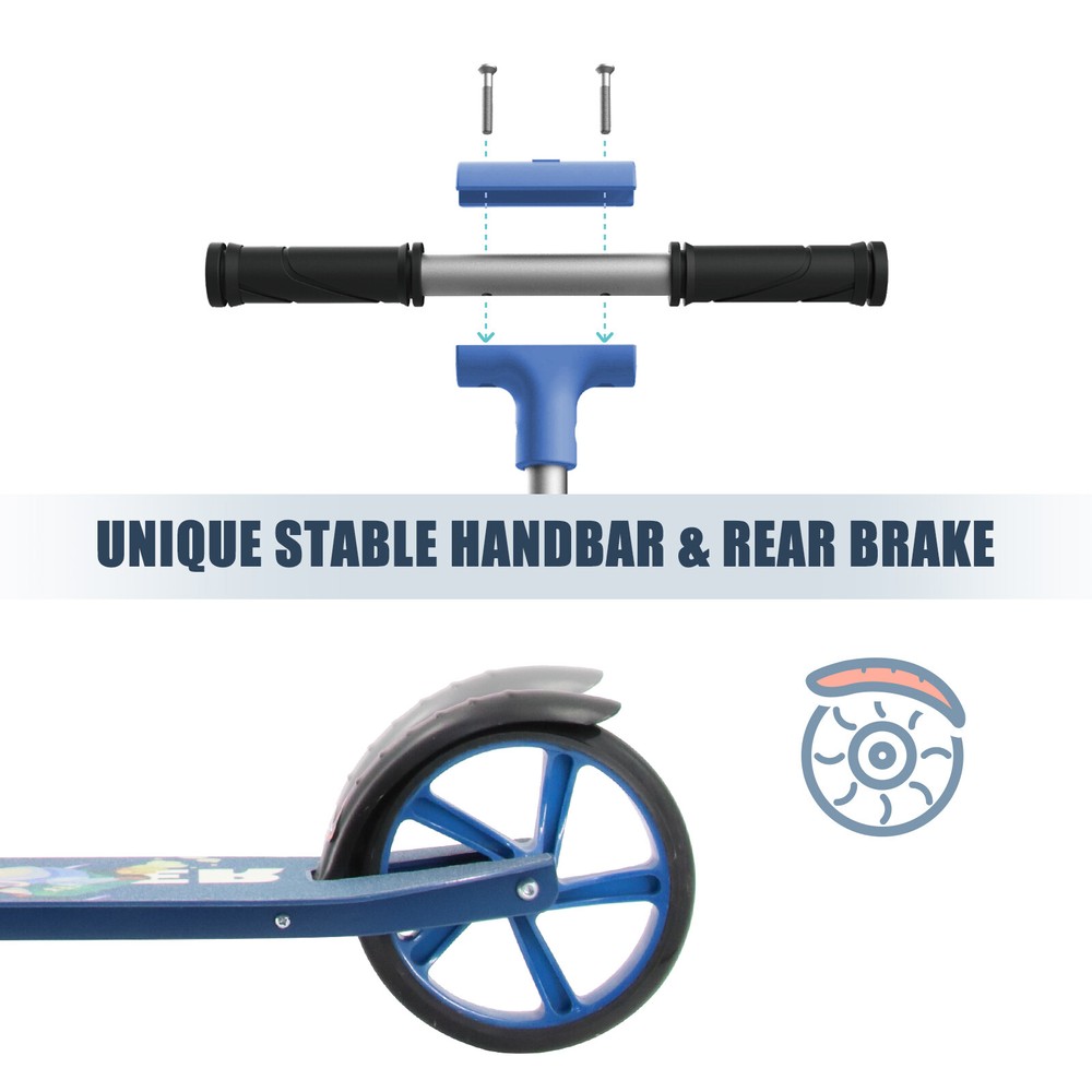 Kick Scooters for Teens & Adults Foldable Adjustable Handlebar 8" Wheels Scooter