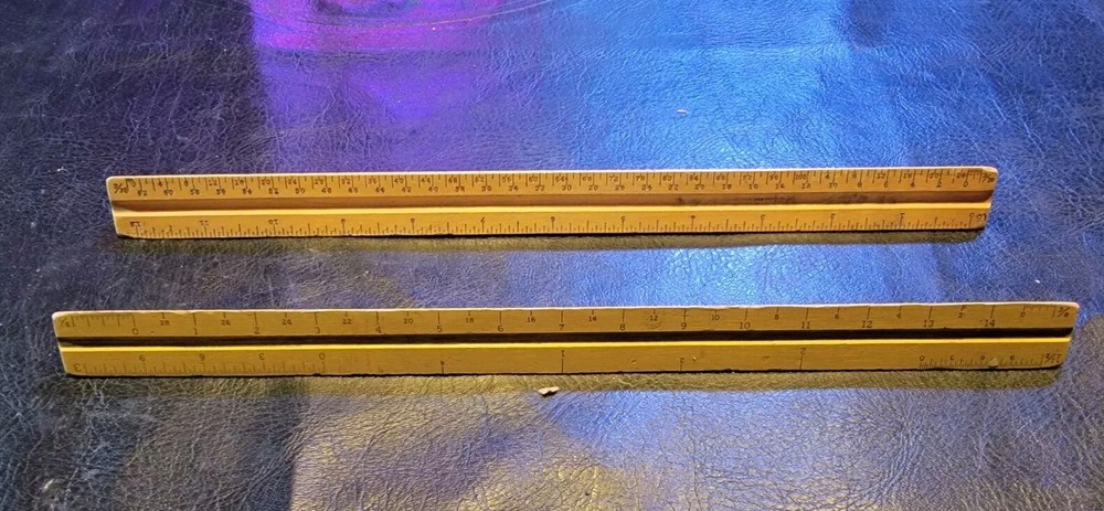 Vintage Lot Of 2 Scale Rulers 2 Triangular Architect Drafting E.B.B. & Doric